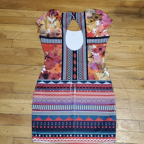Fire los angeles muti print bodycon dress small - Picture 4 of 6